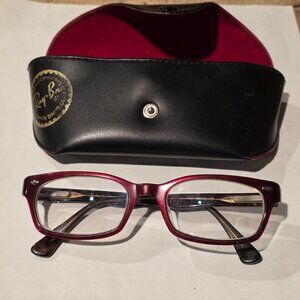 Ray-Ban RB 5150 2023 50 19 135 Dark Red Plastic Frame Eyeglasses w Soft Case RB